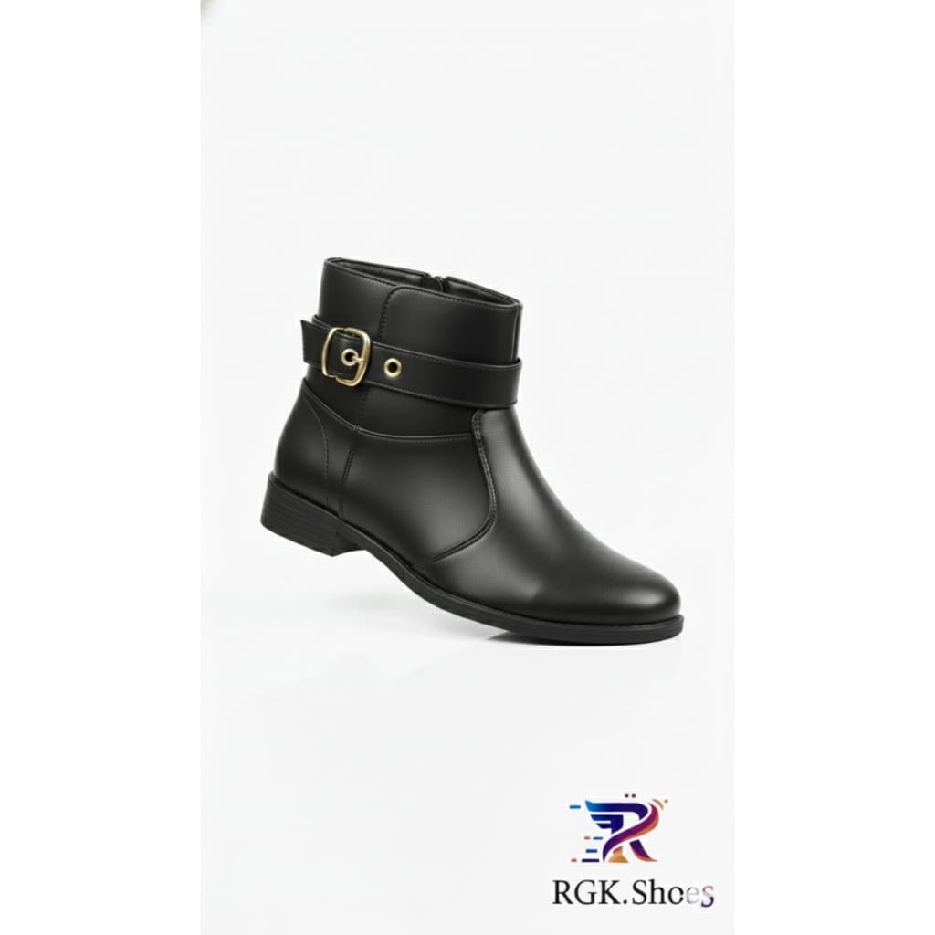 Bota Feminina Preto RGK Cano Curto Casual Confortável Estilosa Botinha Clássica Sola Macia Inverno Elegante Luxo Promoçã