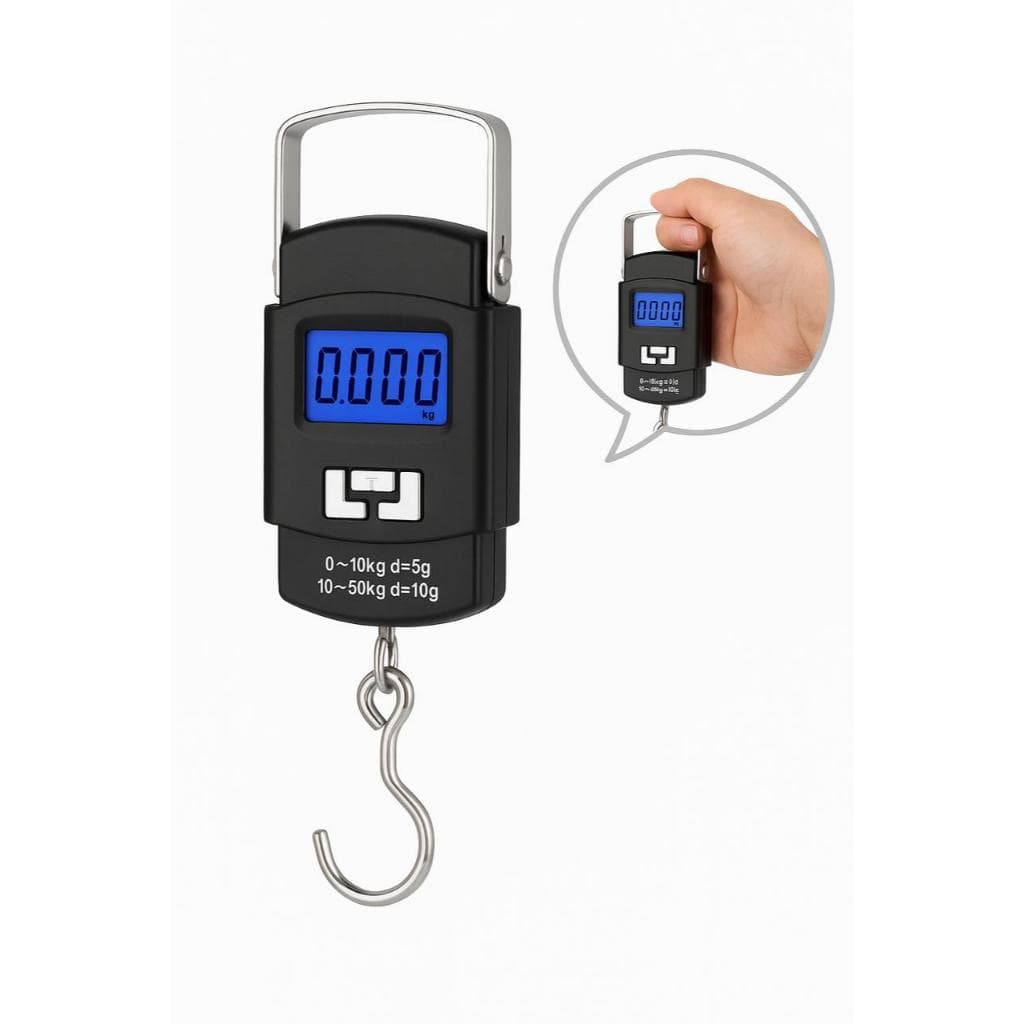 Balança De Mão Digital Com Tela Lcd Portátil Alta Precisão Para Bolsa Mala Peixe de Até 50kg