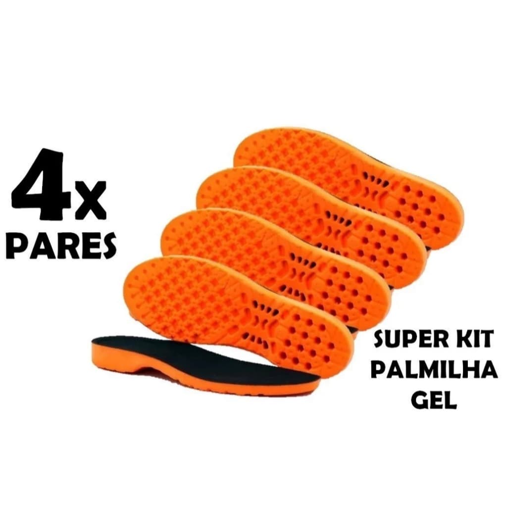KIT 4 PARES PALMILHA ORTOPÉDICA EM GEL ANATÔMICA PARA ESPORÃO E DORES NOS PÉS