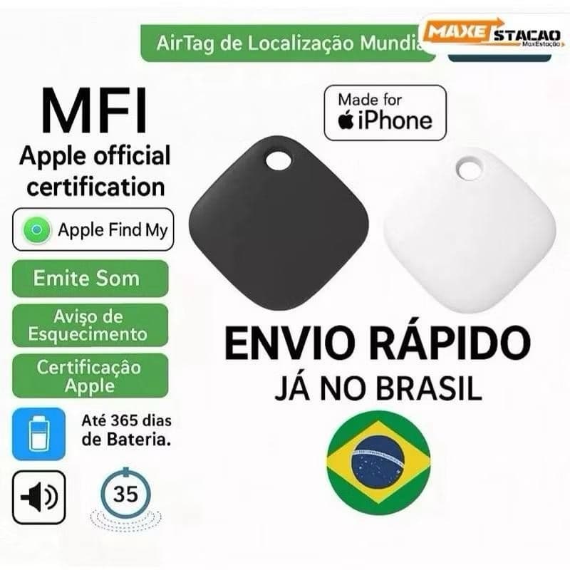 Rastreador Smart Air Tag para Iphone Localizador Mala Pet Carro Moto Apple IOS