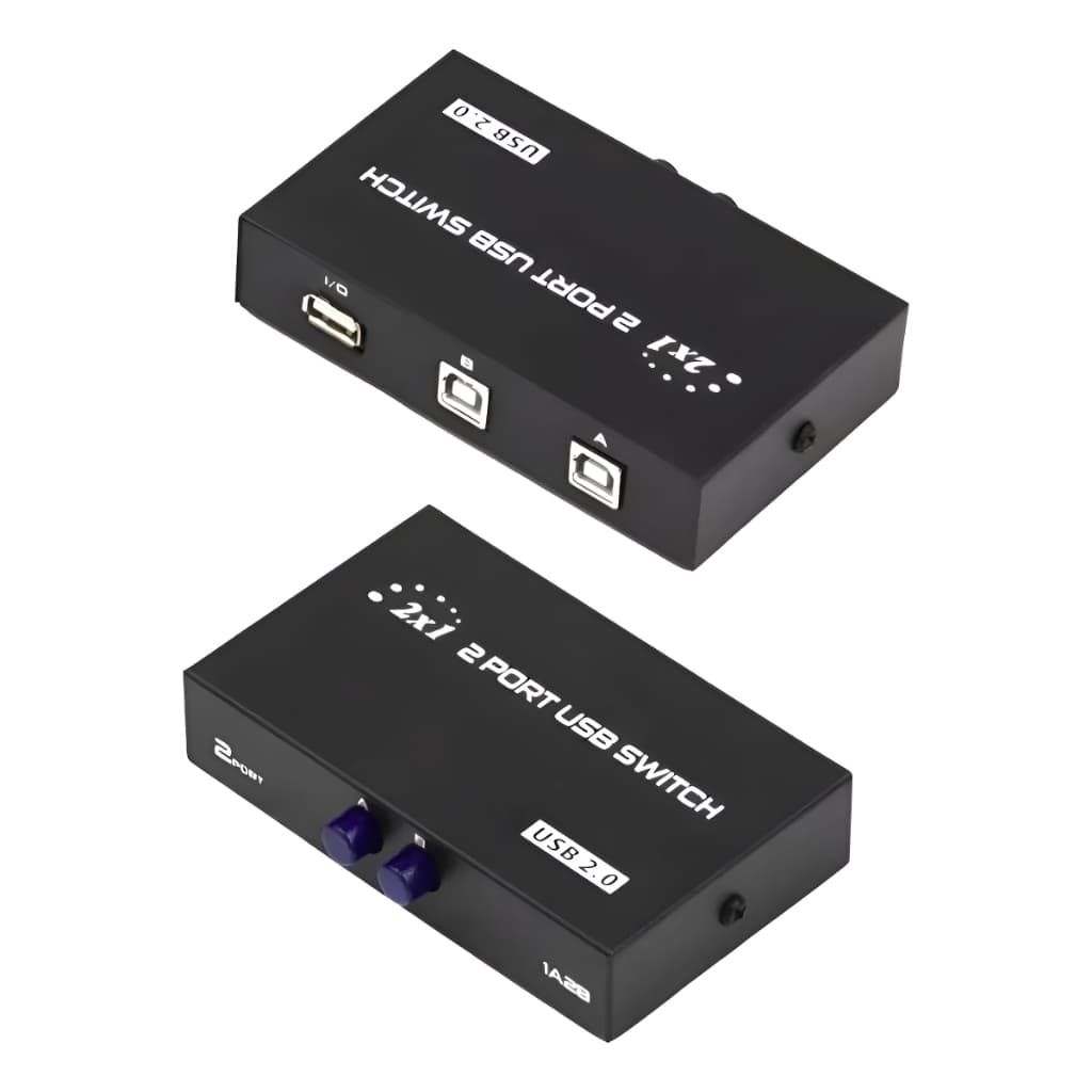 Switch Hub Switcher Abs 2 Portas Usb2.0 Tipo-b Impressora Preto