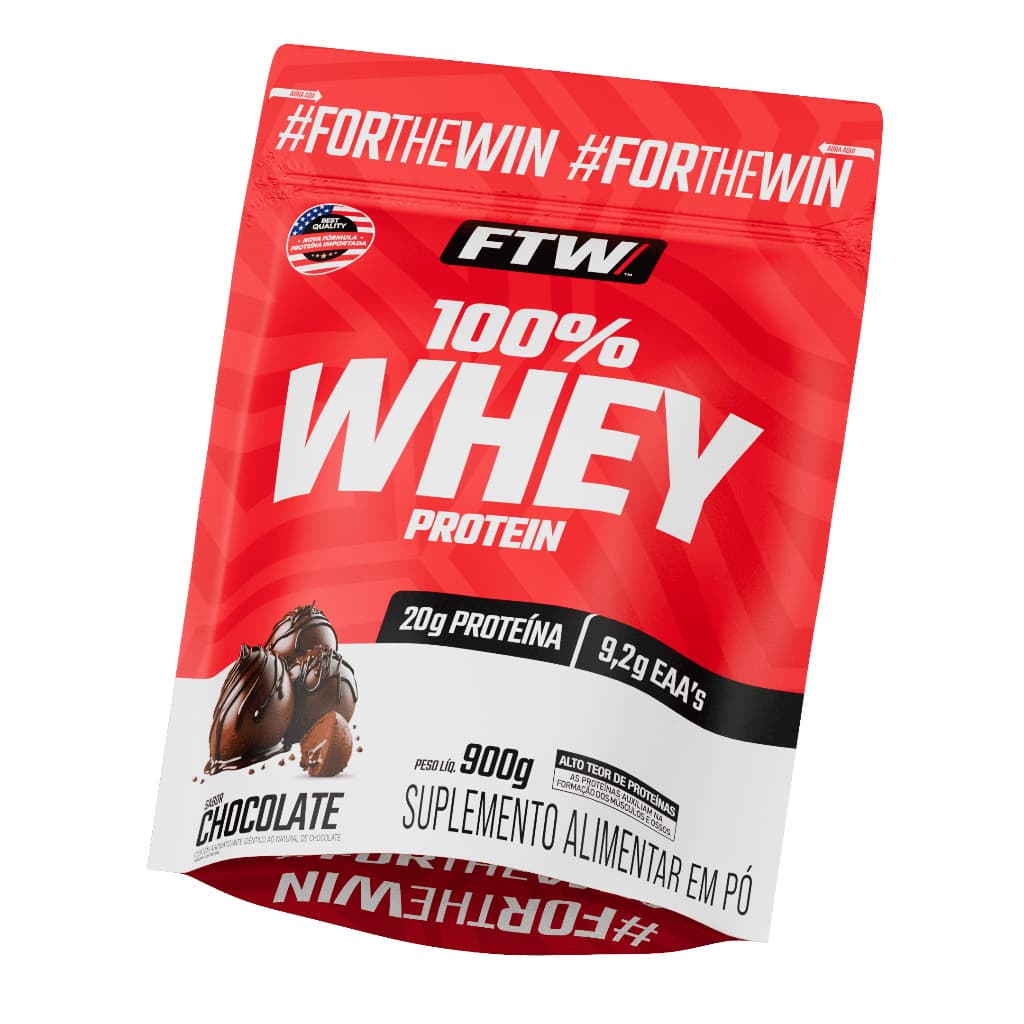 100% Whey protein Refil 900g FTW - 20g Proteína Por Dose