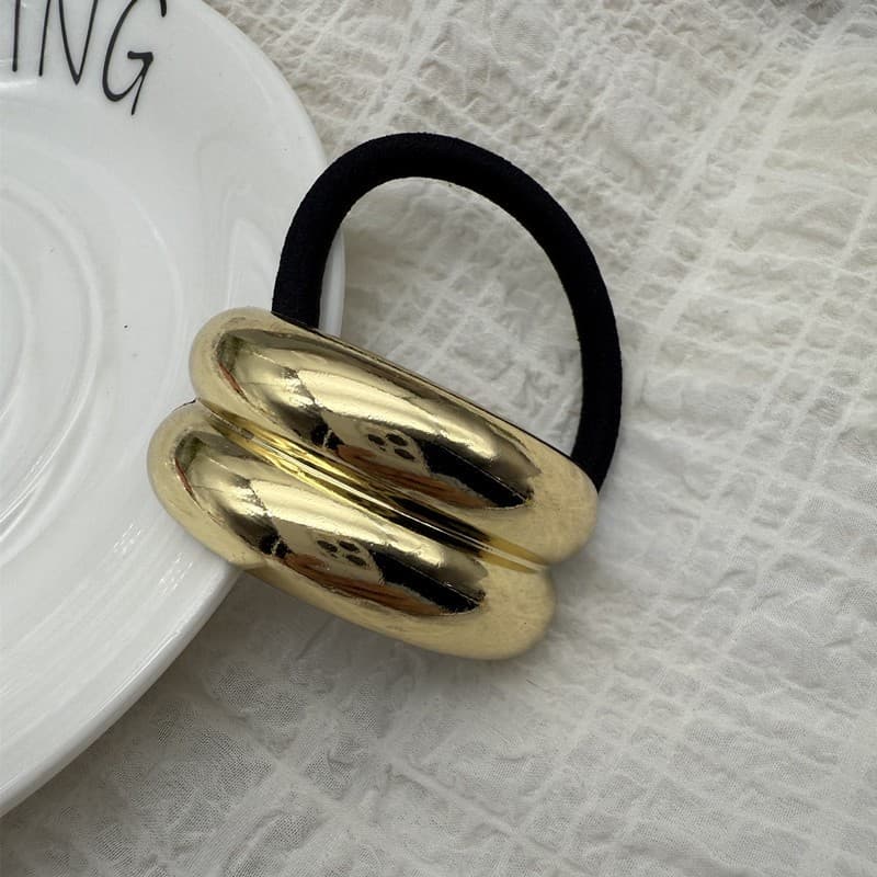 Enfeite de Cabelo Xuxa Dourado - Laço Elegante Feminino Elástico Amarrador Prendedor