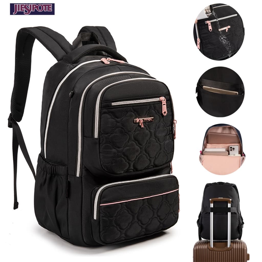 jiesipote mochilas Bolsas de escola para meninas Mochila mochila feminina reforçada