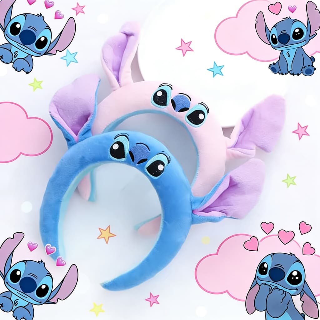 Disney-Headband de pelúcia antiderrapante para meninas, desenhos animados bonitos, engraçado, decorativo, Stich, present