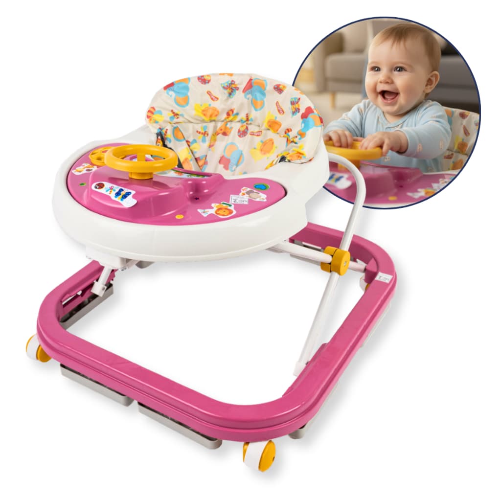 Andador Bebê Infantil Musical Sonoro Menino Menina Rosa Barato
