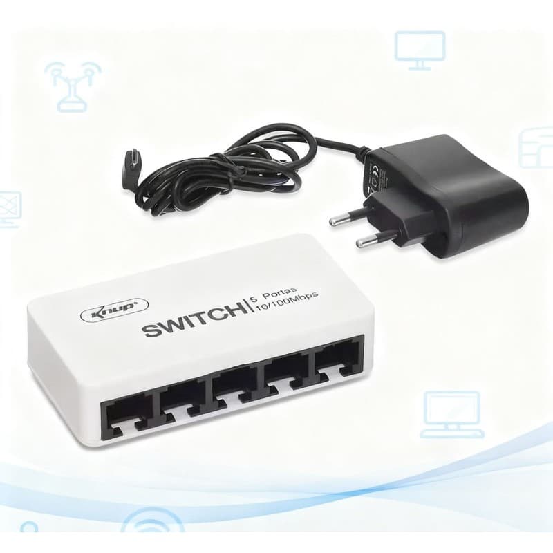 Switch DE Rede 5 Portas E 8 Portas 10/100 Mbps - Divisor De Rede KNUP