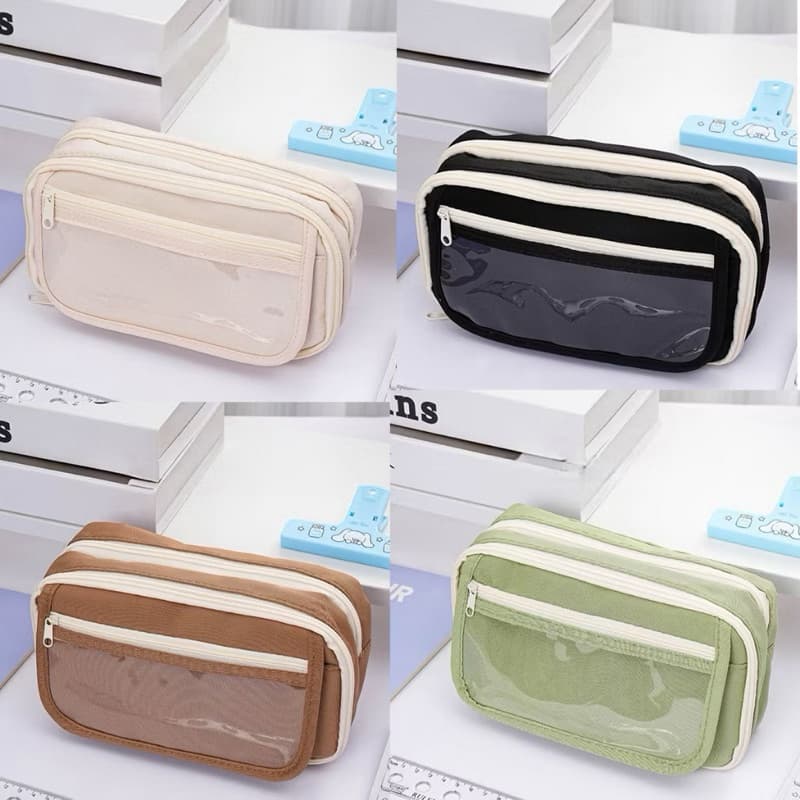 Bolsa estojo Tecido Oxford de Lápis Grande Capacidade com 9 Divisórios para estudar ref 900492