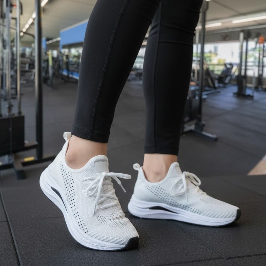 Tênis Feminino Casual Branco Confortável Antiderrapante para Caminhada