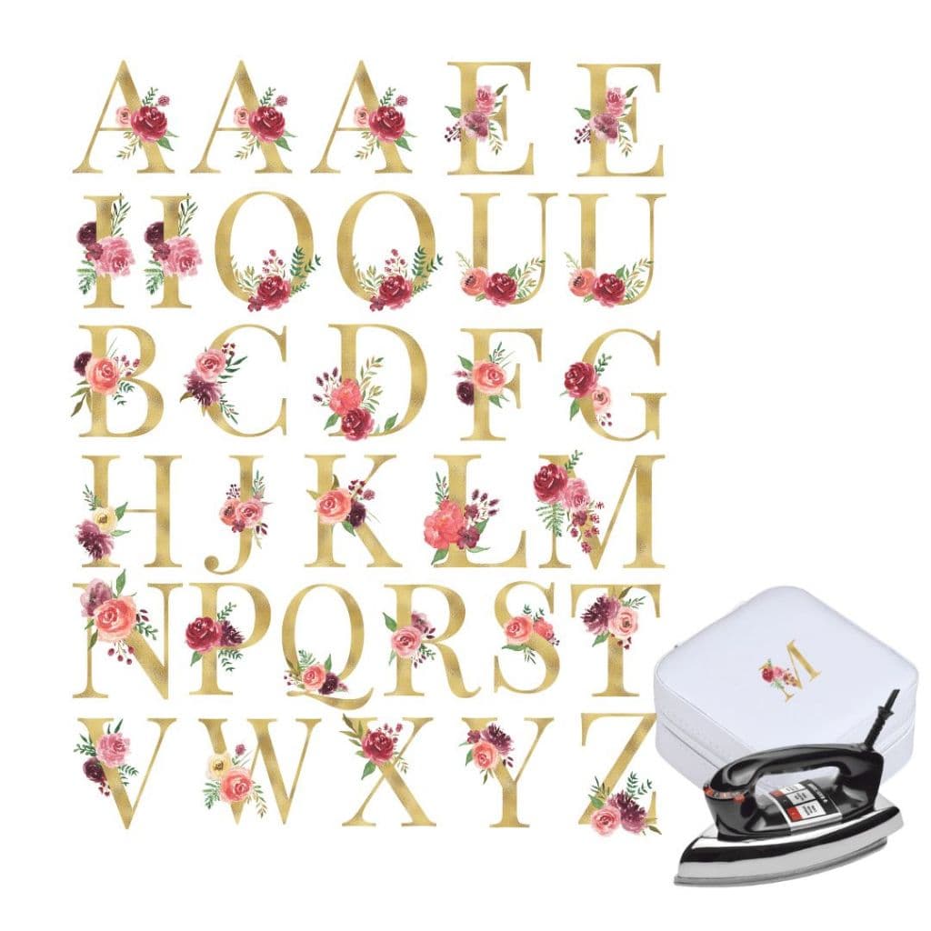 Adesivo Termocolante Monograma Alfabeto Patch Digital DTF 2,5cm Letras para Roupas Tecidos Ferro de Passar