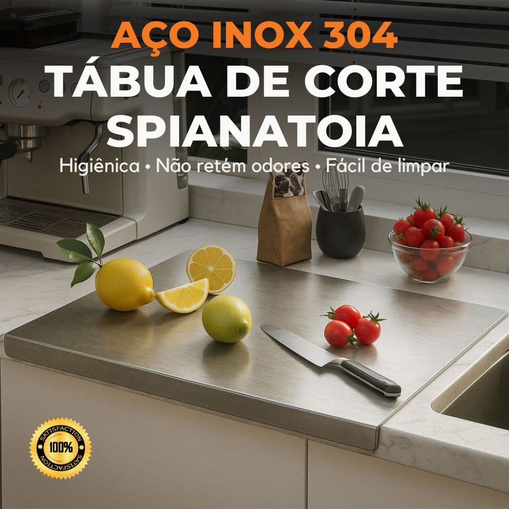 Tábua de Carne Antibacteriana Tábua de Corte Tábua de Carne Inox 304 Titânio Spianatoia Abrir Massa