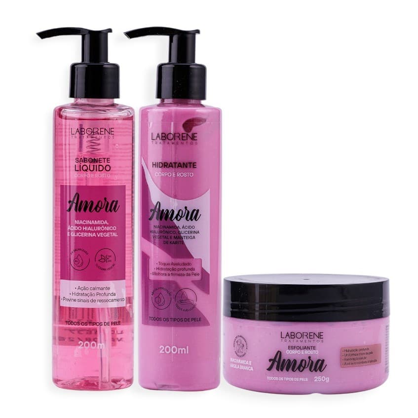 Kit Banho Esfoliante, Hidratante e Sabonete/Hidratação e Renovação Da Pele - Laborene