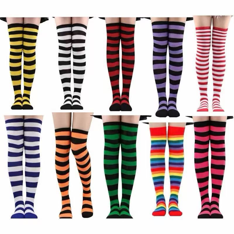 Meia Listrada  Altura Do Joelho Para Festa / Carnaval /