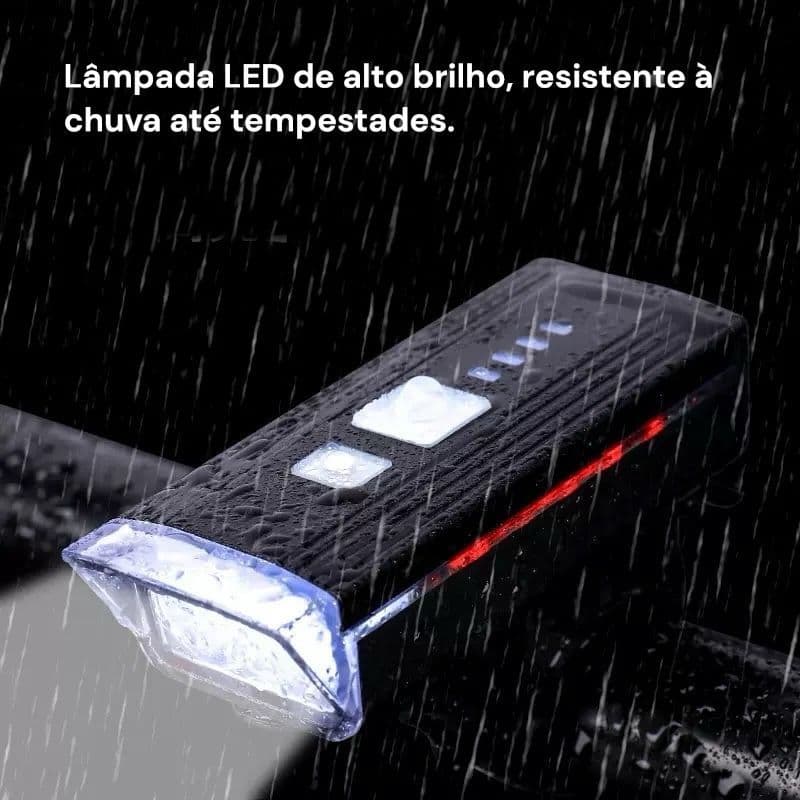Farol Lanterna Para Bicicleta Super Forte 350 lumens Sensor Escuro Modo Forte Claro e Pisca Recarregáveis aprova d'água