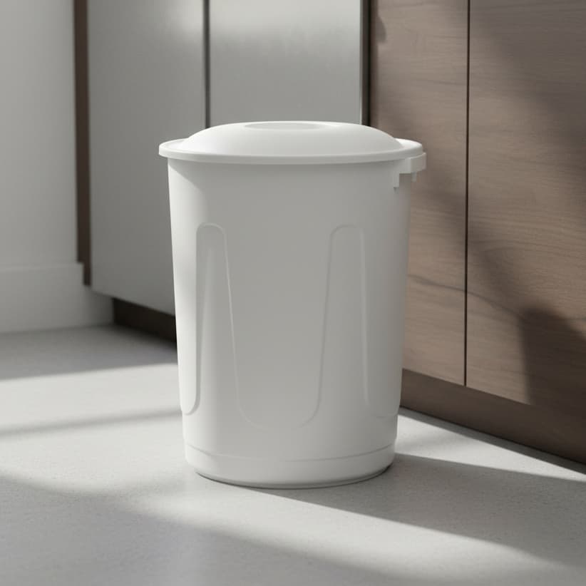 Cesto Branco Lixeira Grande 60L Tampa Robusta Funcional Plástico PREMIUM Forte