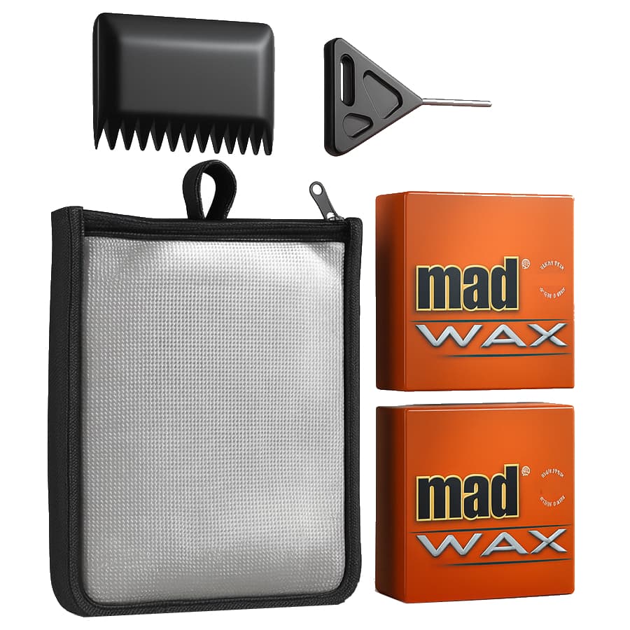 Kit Surf 2 Parafinas de Surf + Chave + Raspador + Estojo bagwax