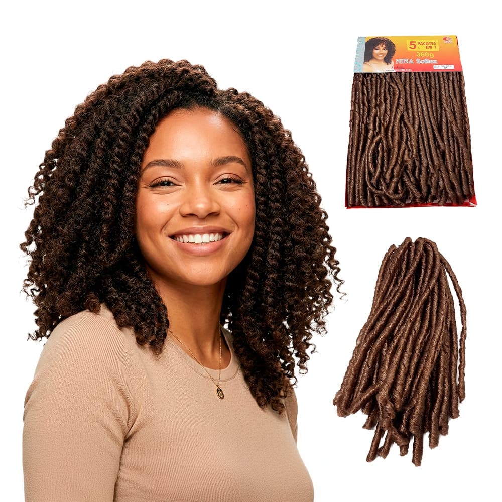 Cabelo Nina Soft Dread Bio Orgânico 360g Crochet Braid Beauty Express