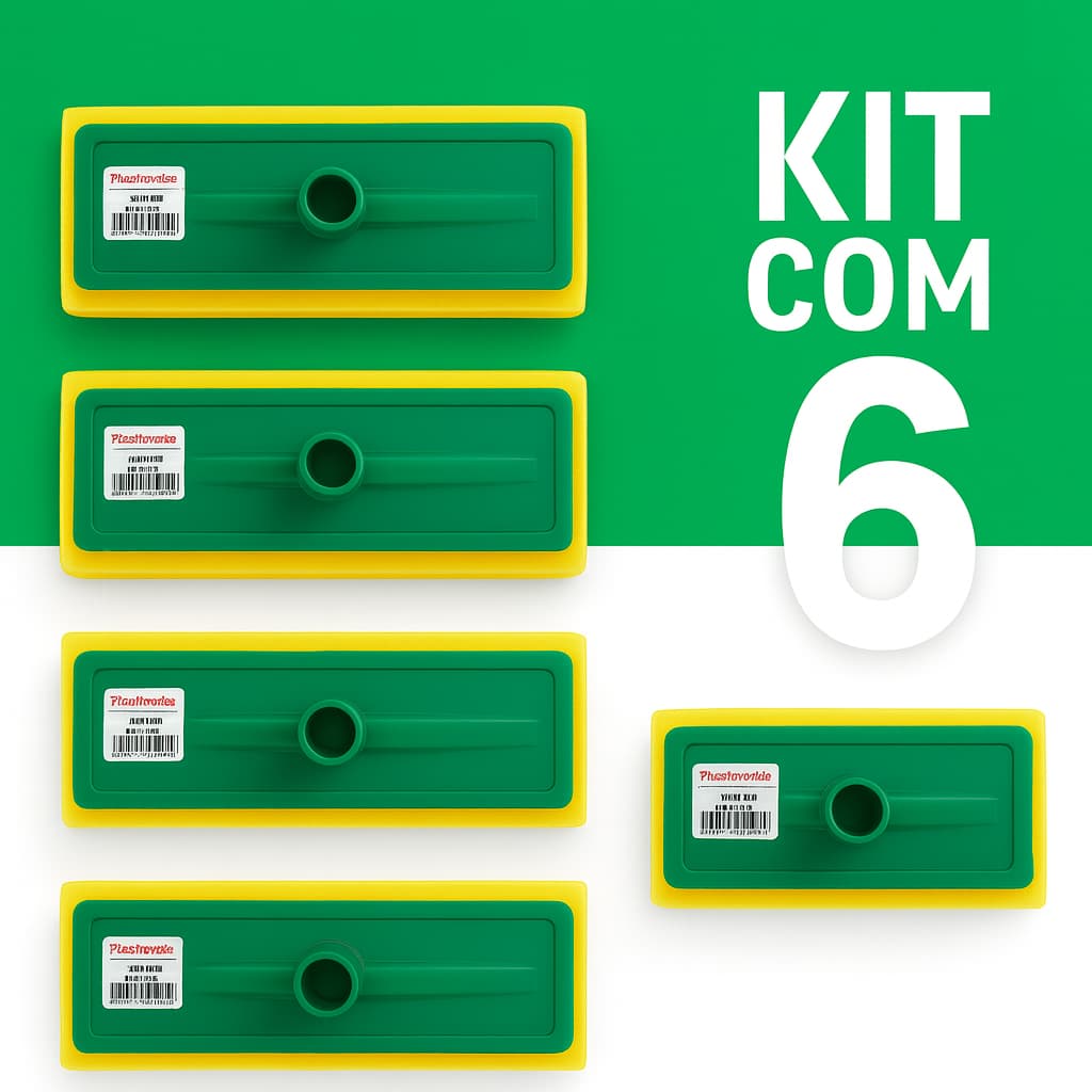 Kit 6 Refis Mop Abrasivo Esfregão Limpeza Piso Porcelanato Vidro – Sem Cabo