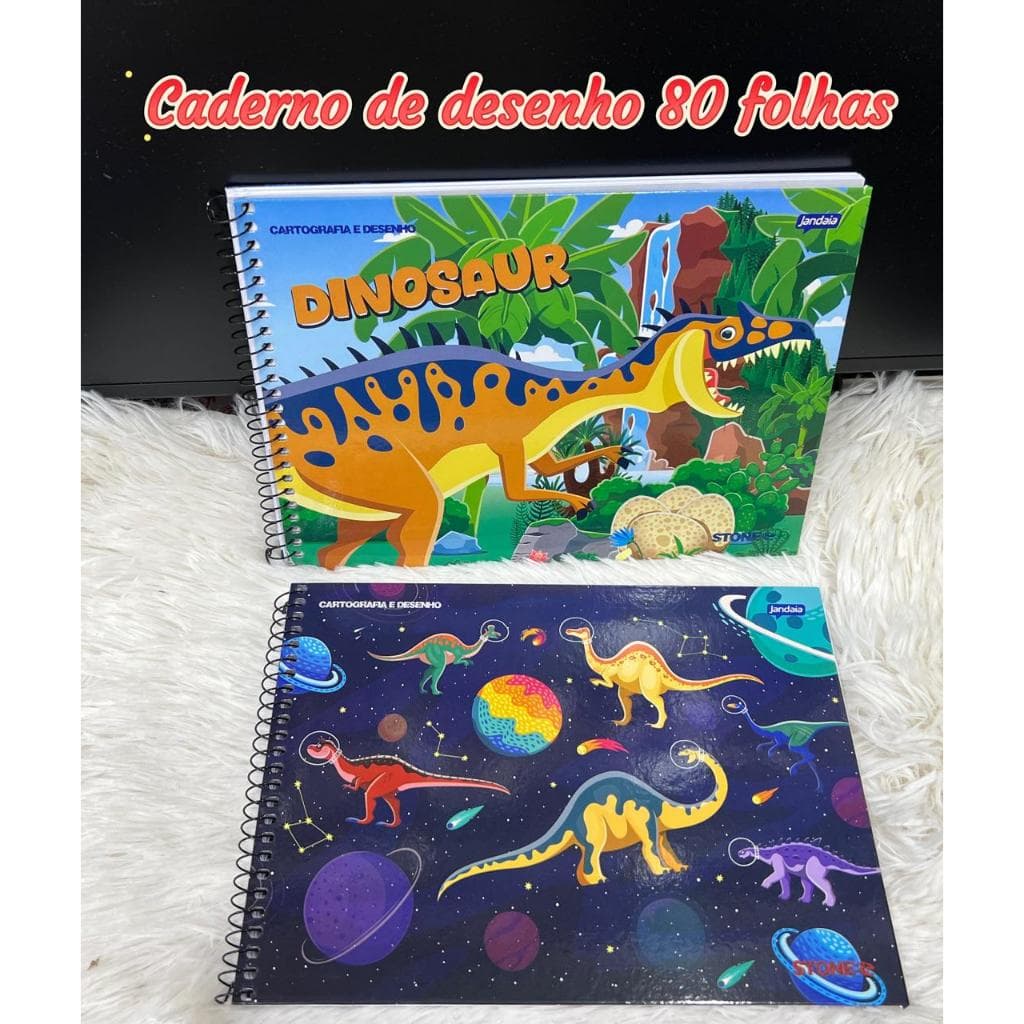 Caderno De Desenho Universitário 80 Folhas Dinossauro Stone - JANDAIA 2026--