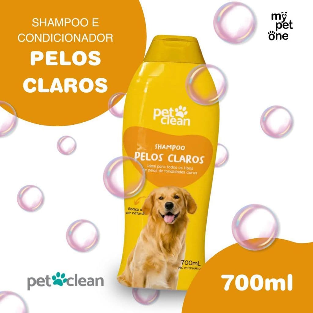 Shampoo e Condicionador 2 em 1 Pelos Claros 700ml - Pet Clean