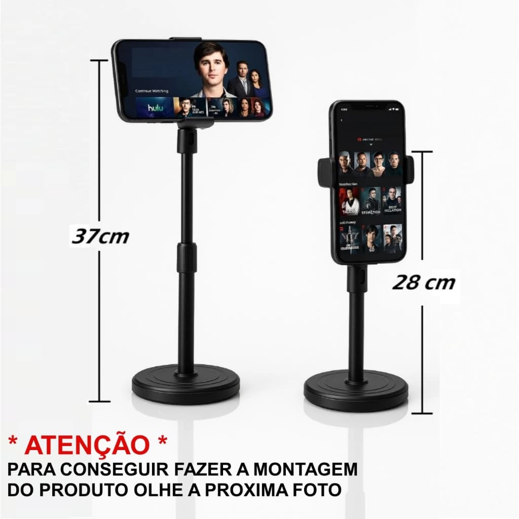 Suporte De Mesa Para Celular Casa Escritório Articulável 360° Tripé Mini Pedestal