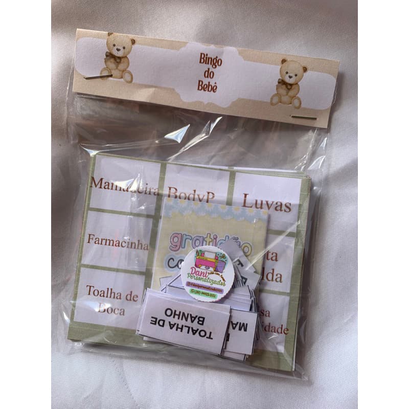 PROMOÇÃO Bingo Ursinho para chá de bebê / chá revelação - com 50cartelas avulsas - lembrancinha chá de bebê