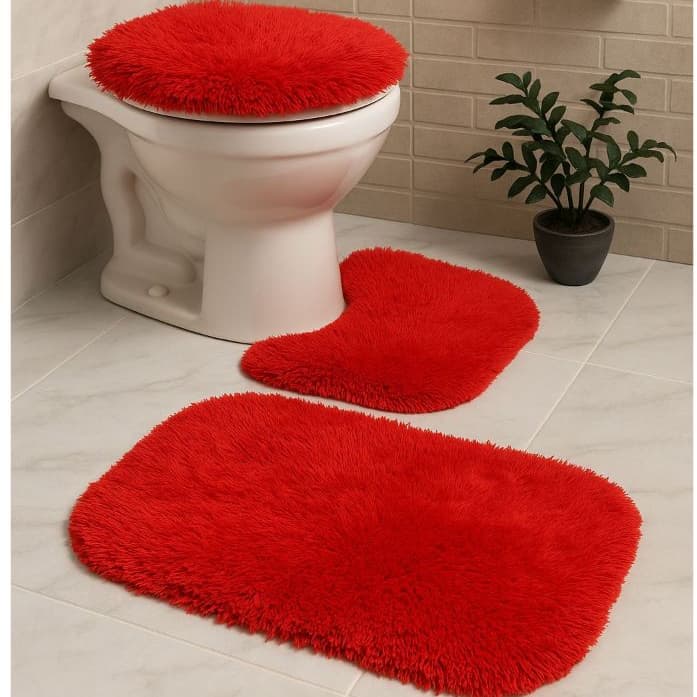 Jogo De Banheiro 3 Peças Peludo 4cm Felpudo Luxo