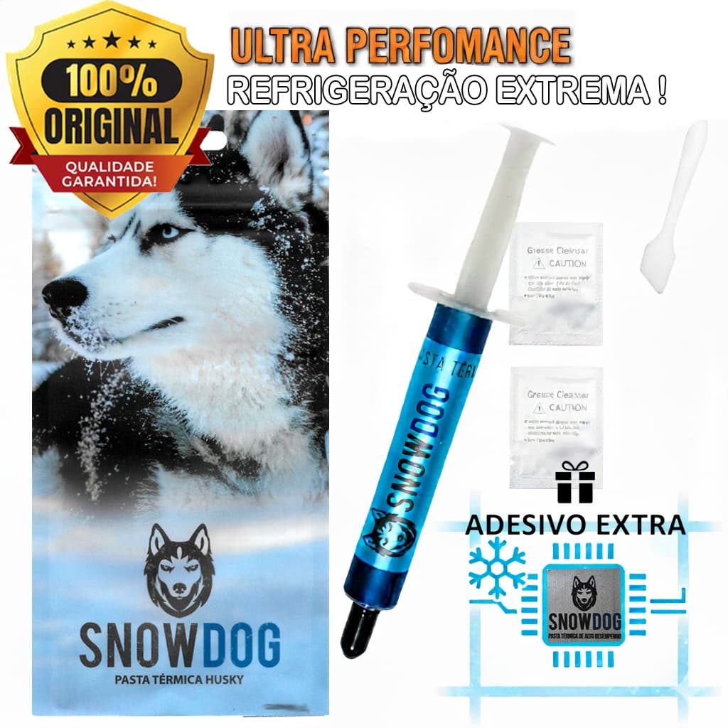 Pasta Térmica Snowdog Husky 1g / 3g + Adesivo Para Processador, LED, Placas, XBOX, Playstation