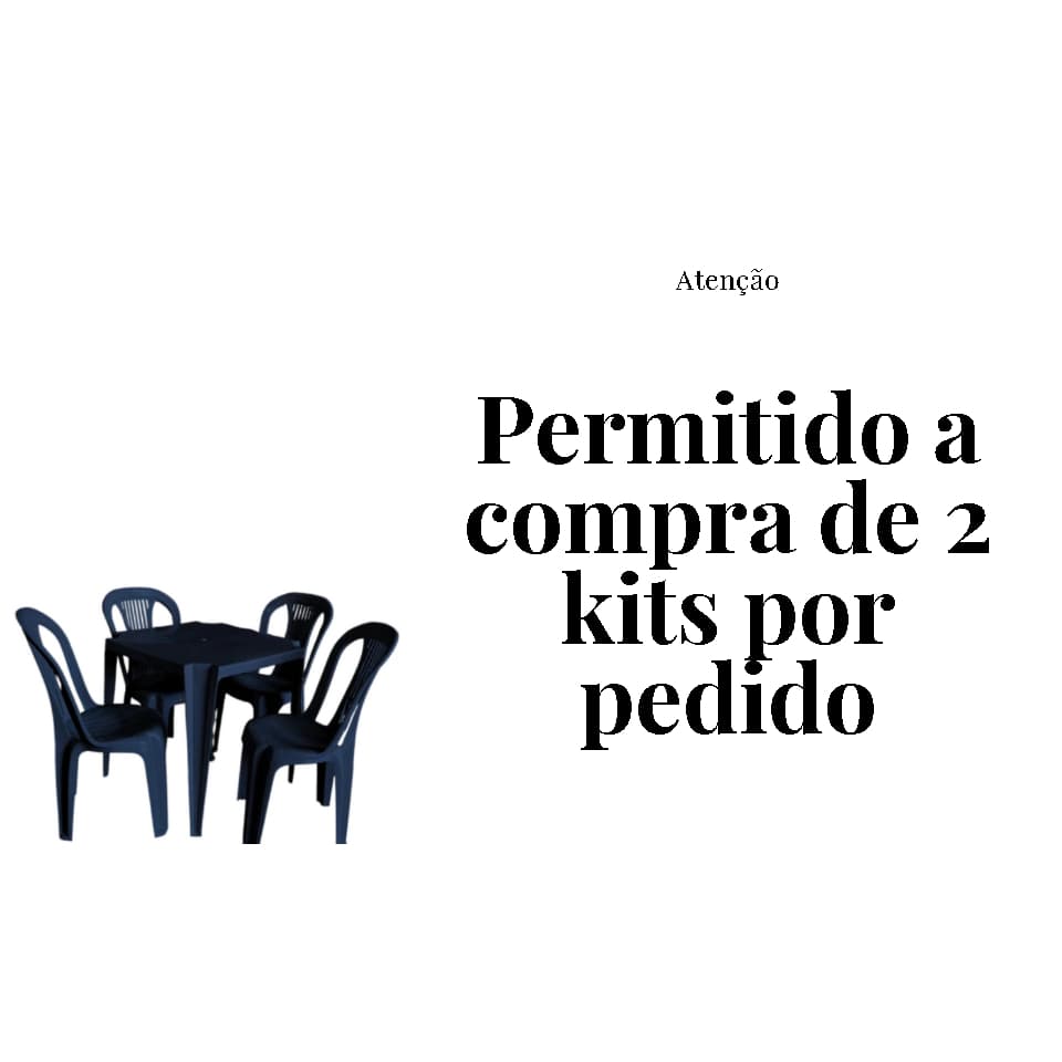 Kit 4 Cadeiras + Mesa Plástica Sala Cozinha Bar