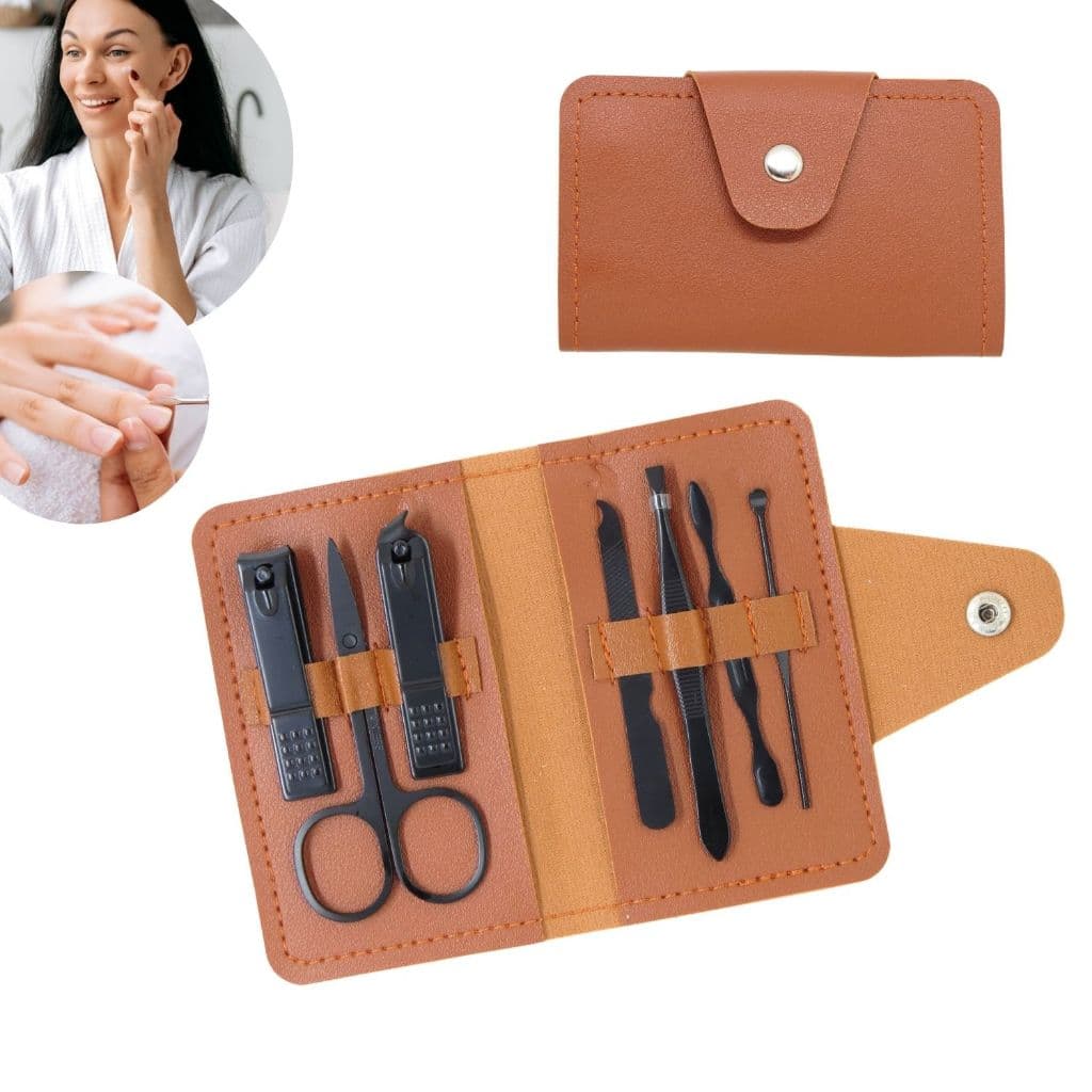 Kit Manicure Pedicure Estojo Portátil Cortador De Unha Tesoura Pinça