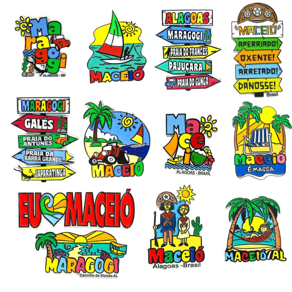 Imãs de Geladeira Maragogi Maceio Alagoas Decorativos Emborrachados Souvenir