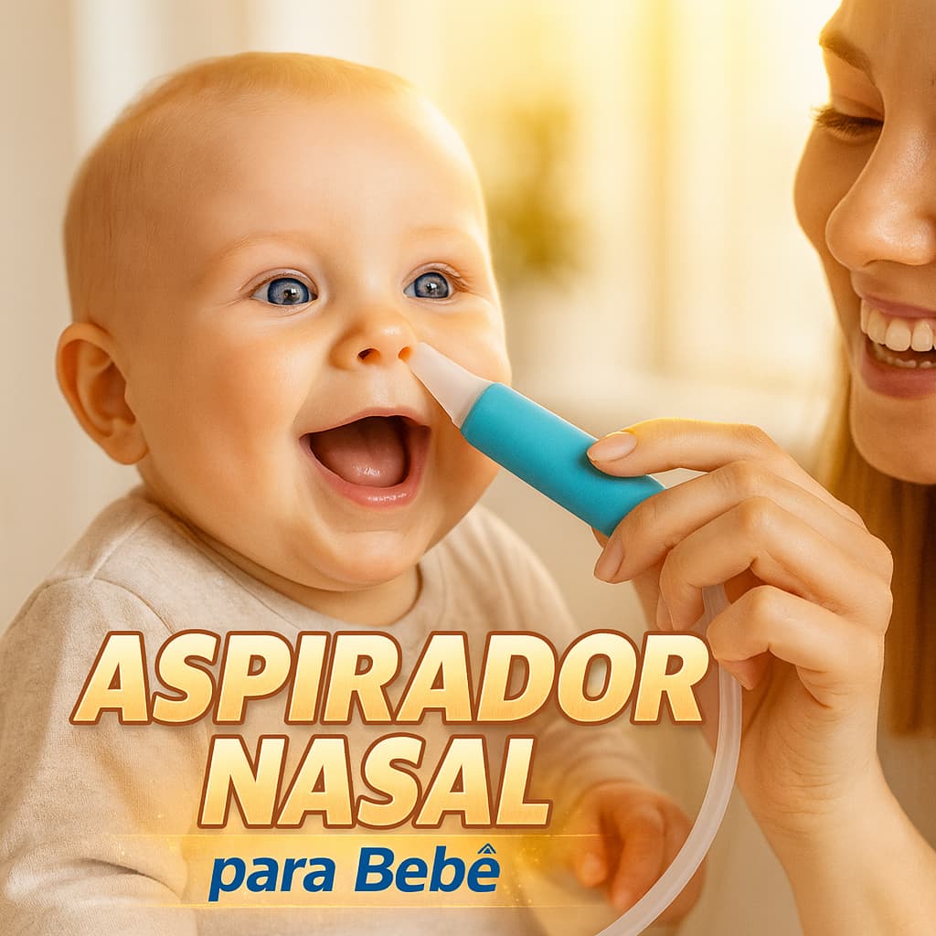 Aspirador Nasal Manual para Bebê +0 Meses – Ponteira de Silicone Macia para Alívio Imediato