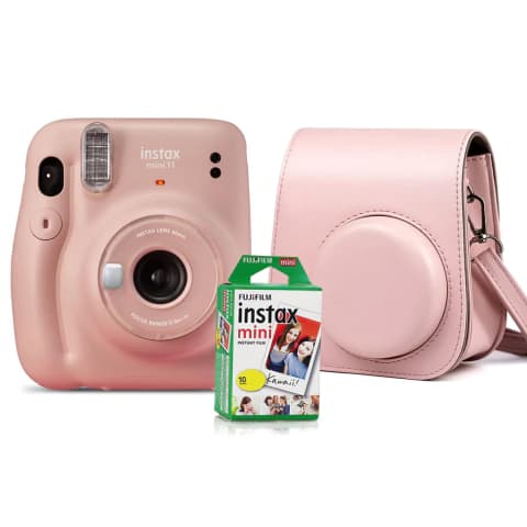 Kit Câmera Instantânea Fujifilm Instax Mini 12 Rosa com Bolsa e Filme 10 Fotos