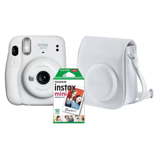 Kit Câmera Instantânea Fujifilm Instax Mini 12 Branca com Bolsa e Filme 10 Fotos