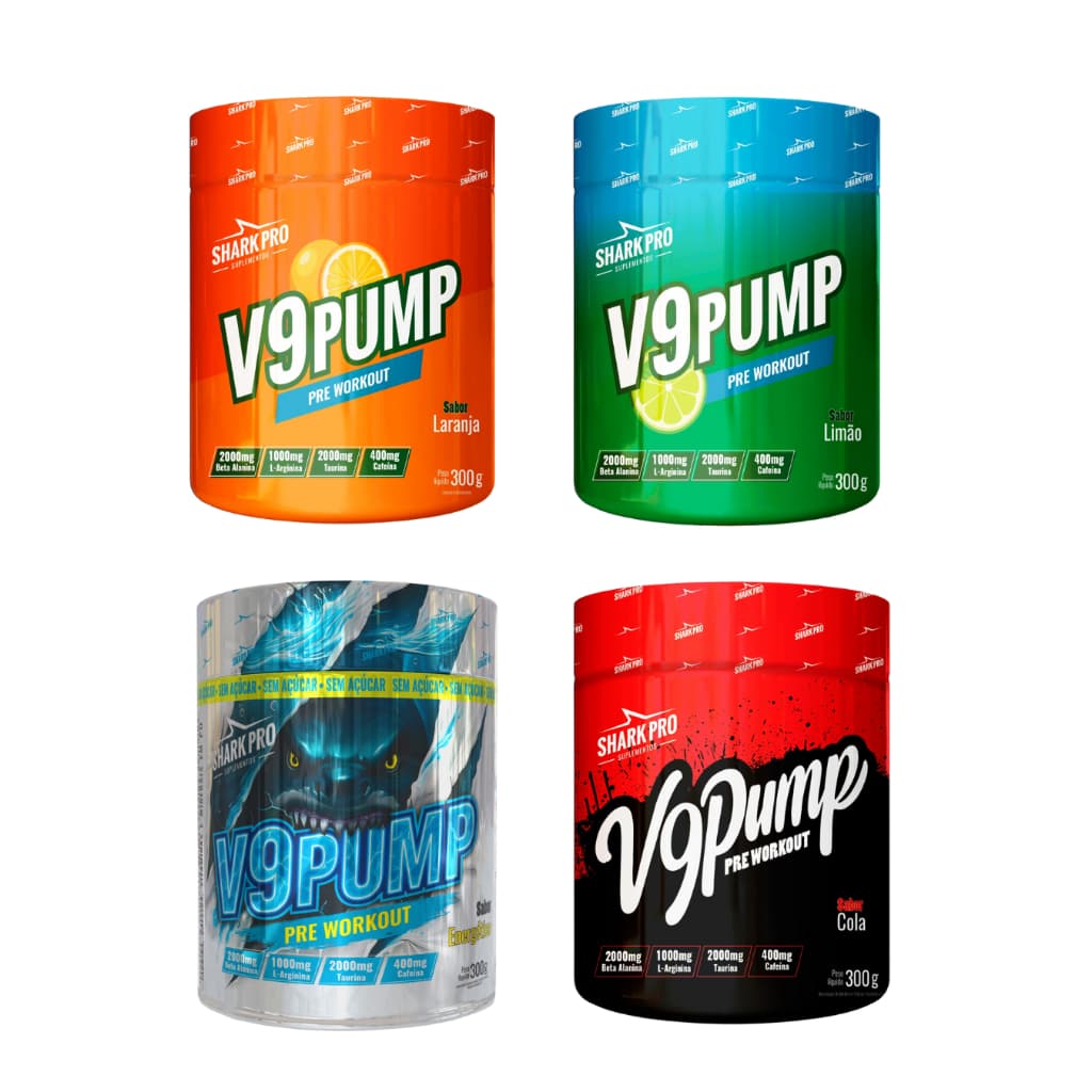 Pré Treino V9 Pump Sabor Cola 300g - Shark Pro