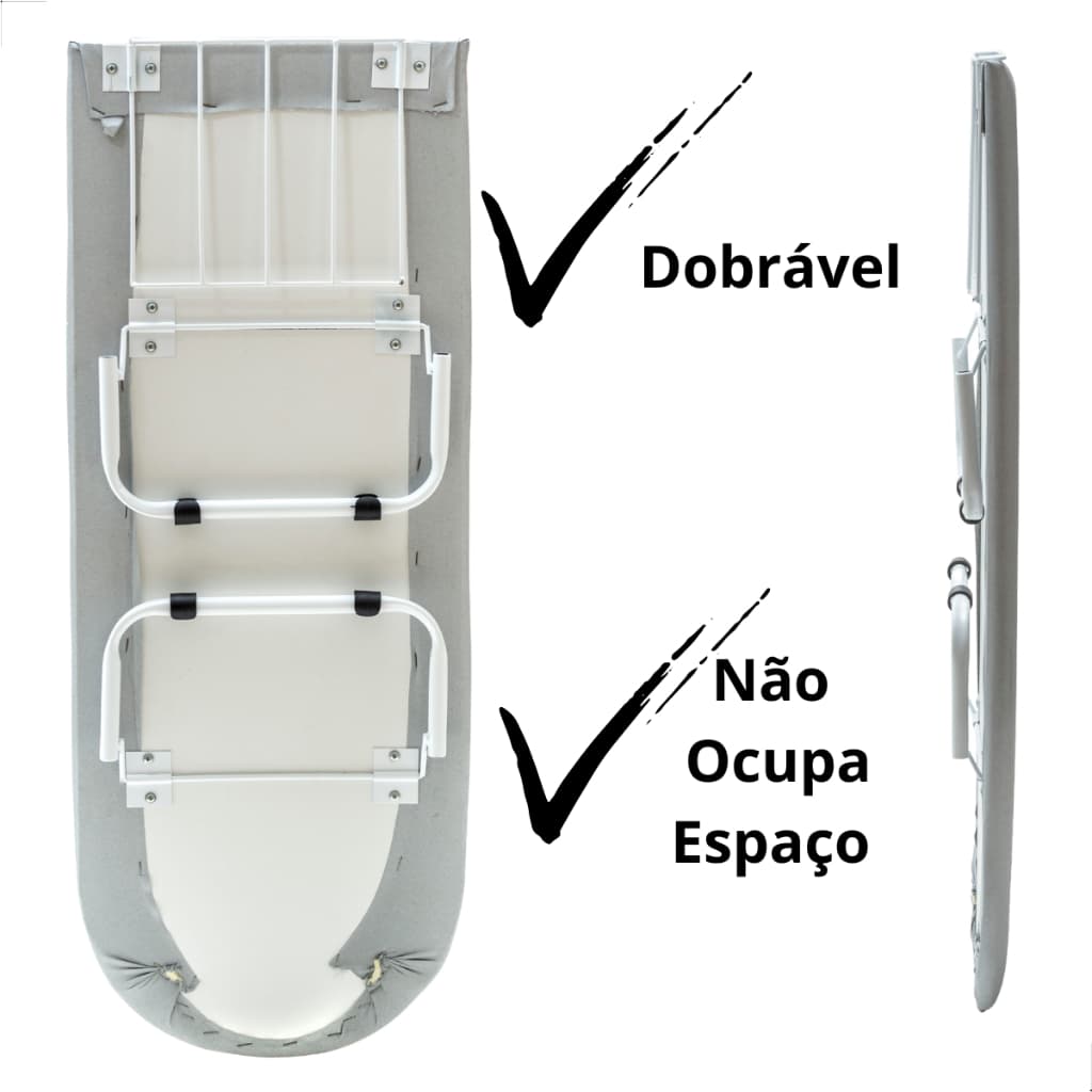 Mesa de Passar Roupa Portátil Compacta com Suporte Ideal para Viagens e Lavanderia Aço Reforçada Envio Imediato