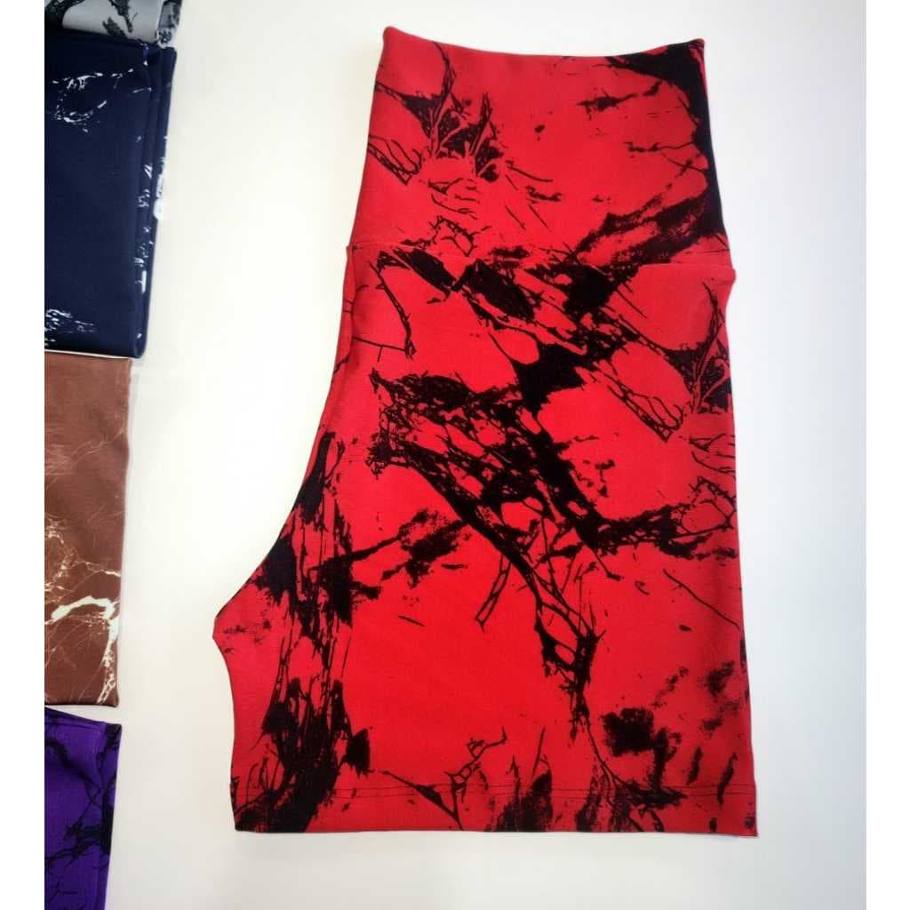 Short Marmorizado Fitness Feminino - Short Cós Alto