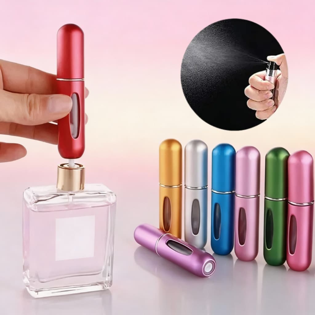 Kit 3 5 6 8 10 20 Porta Perfume Recarregavel Portatil Spray 5ml