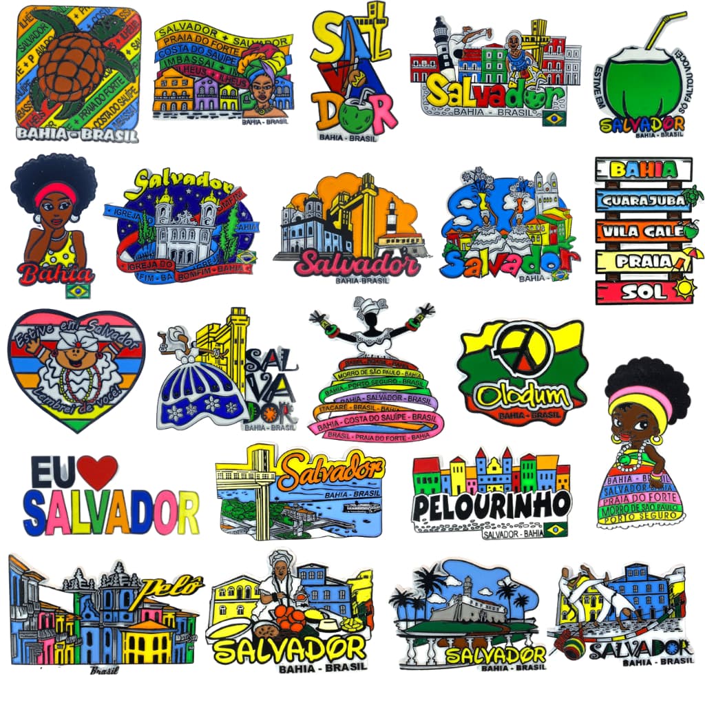 Imãs de Geladeira Bahia Salvador Decorativos Emborrachados Souvenir