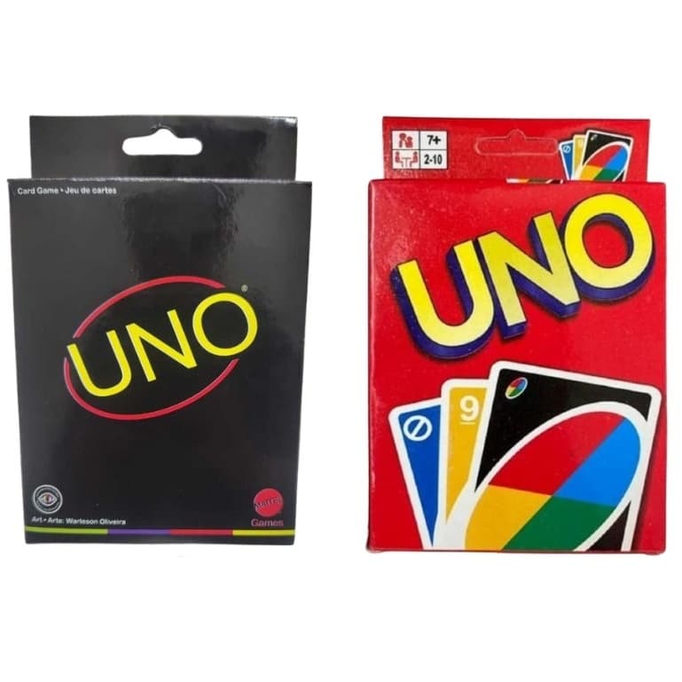 Jogo de Cartas Baralho Uno Minimalista Preto Vermelho Genérico