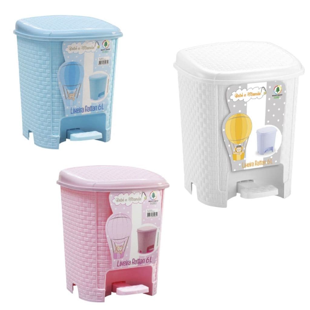 Lixeira Rattan Bebê e Mamãe 6 Litros - Monte Líbano