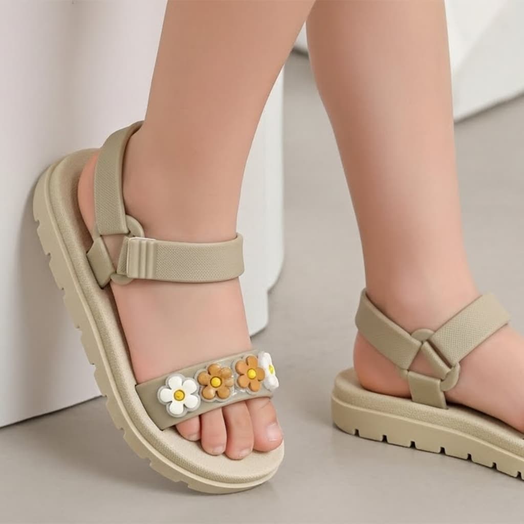 sandália infantil menina Antiderrapante Papete Delicada Escolar Leve Confortável Calce Facil Flor