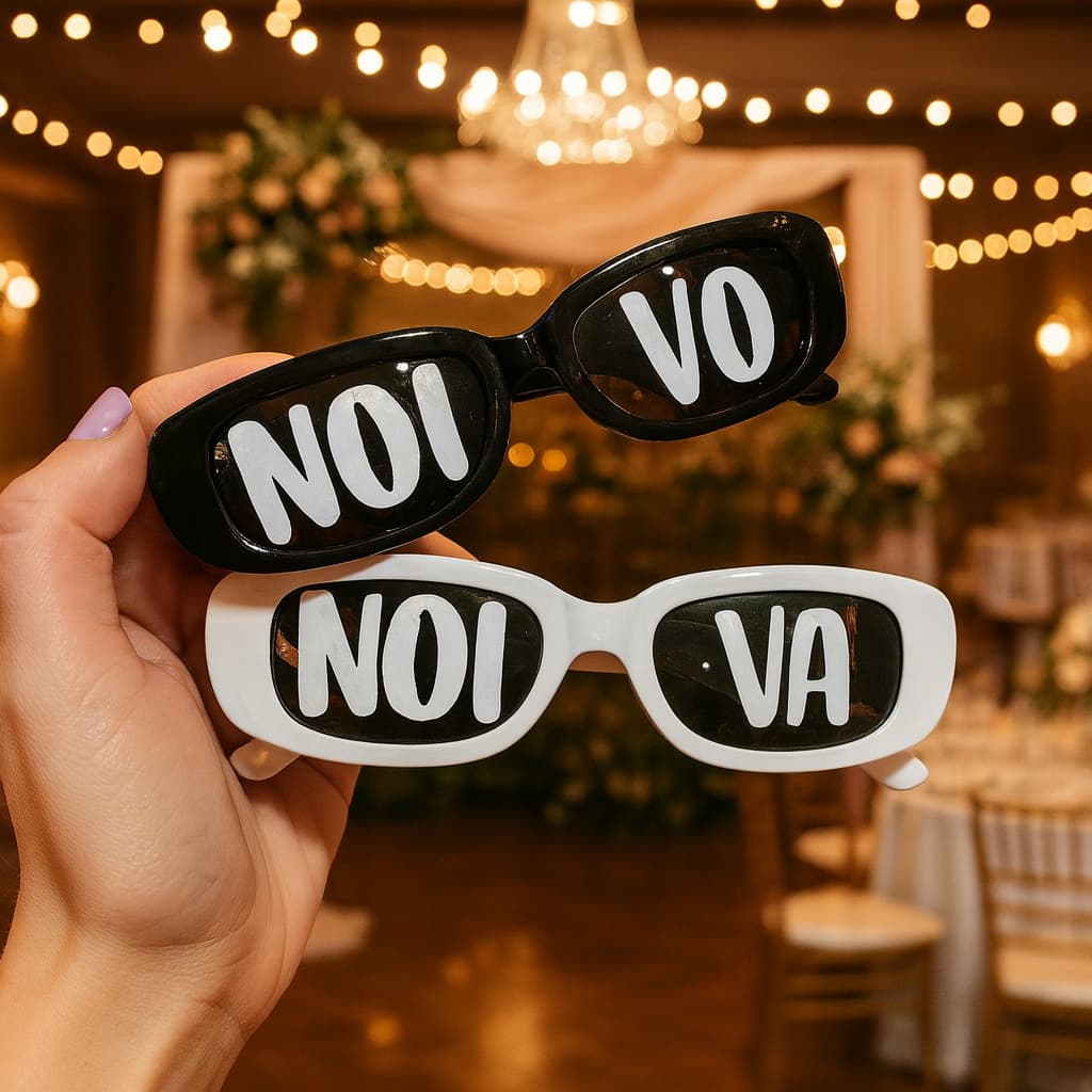 Kit 2 Óculos De Sol Retro,  clássico: Noivo e Noiva | Casamento, Festa, Baile, Comemoração, pré-wedding