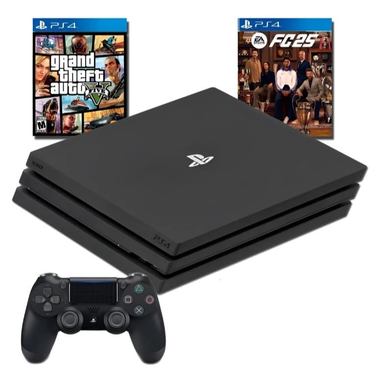 Playstation 4 Pro Original Com 3 Jogos Nota E Garantia Blak Preto (Recondicionado)