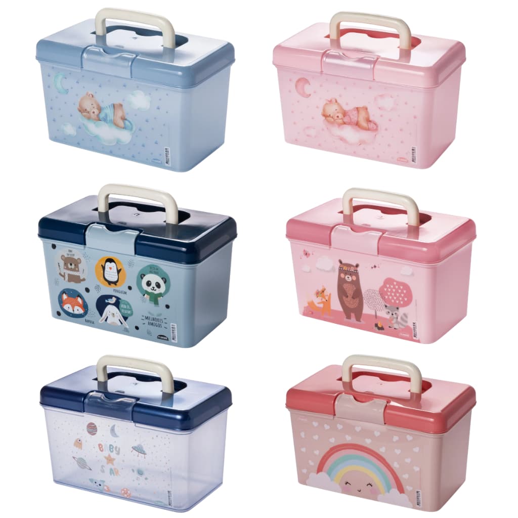 Caixa Organizadora Plasútil Farmácia 1,74 Litros Farmacinha do Bebê Maletinha para Remédios Infantil