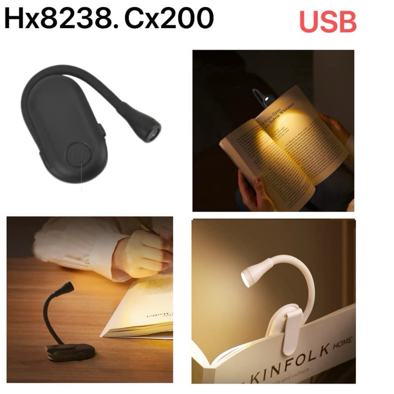 Lanterna Led Para Livro Luminária Leitura Ajustável 8238