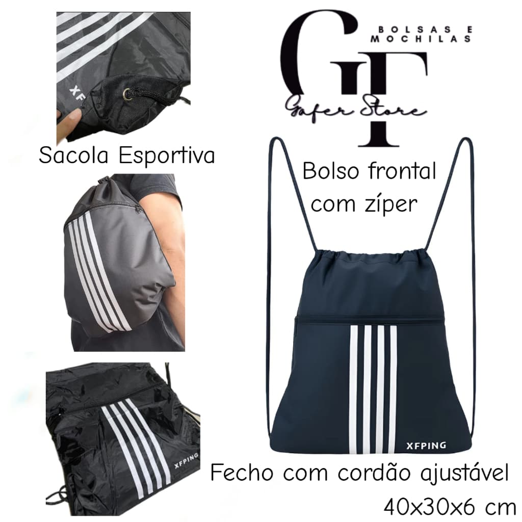 Bolsa Mochila Saco saquinho academia impermeável resistente Xfping