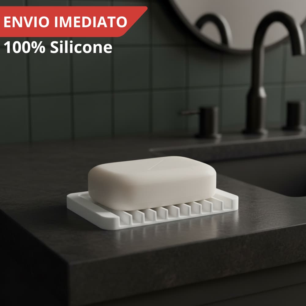 Saboneteira em Silicone com Dreno Mantém o Sabonete Novo Chuveiro Banheiro Esponjas de Cozinha