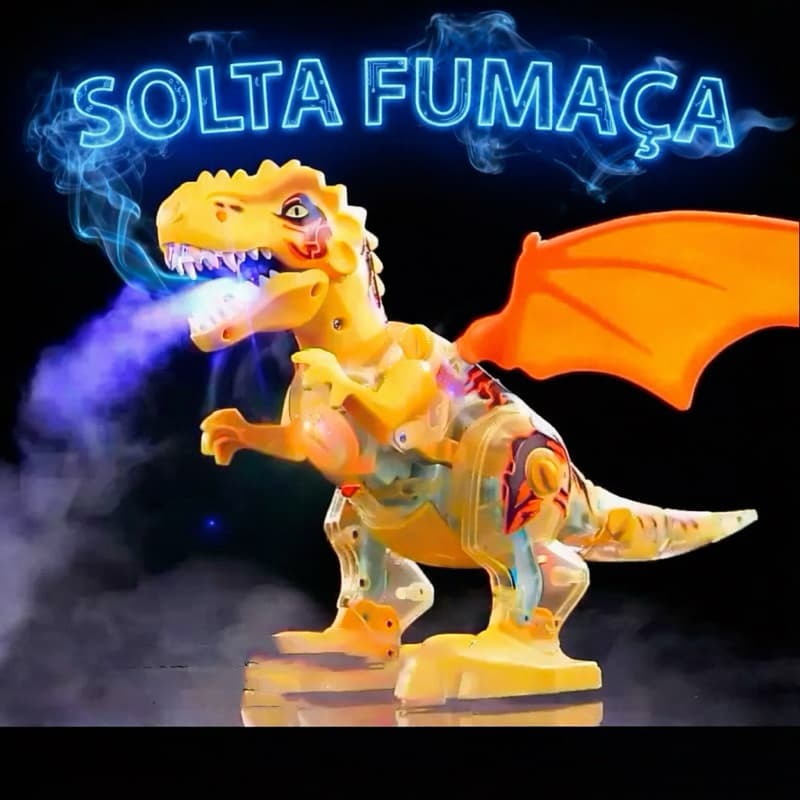 Brinquedo Dinossauro T-Rex com Luz, Som e Fumaça – Interativo e Realista para Crianças