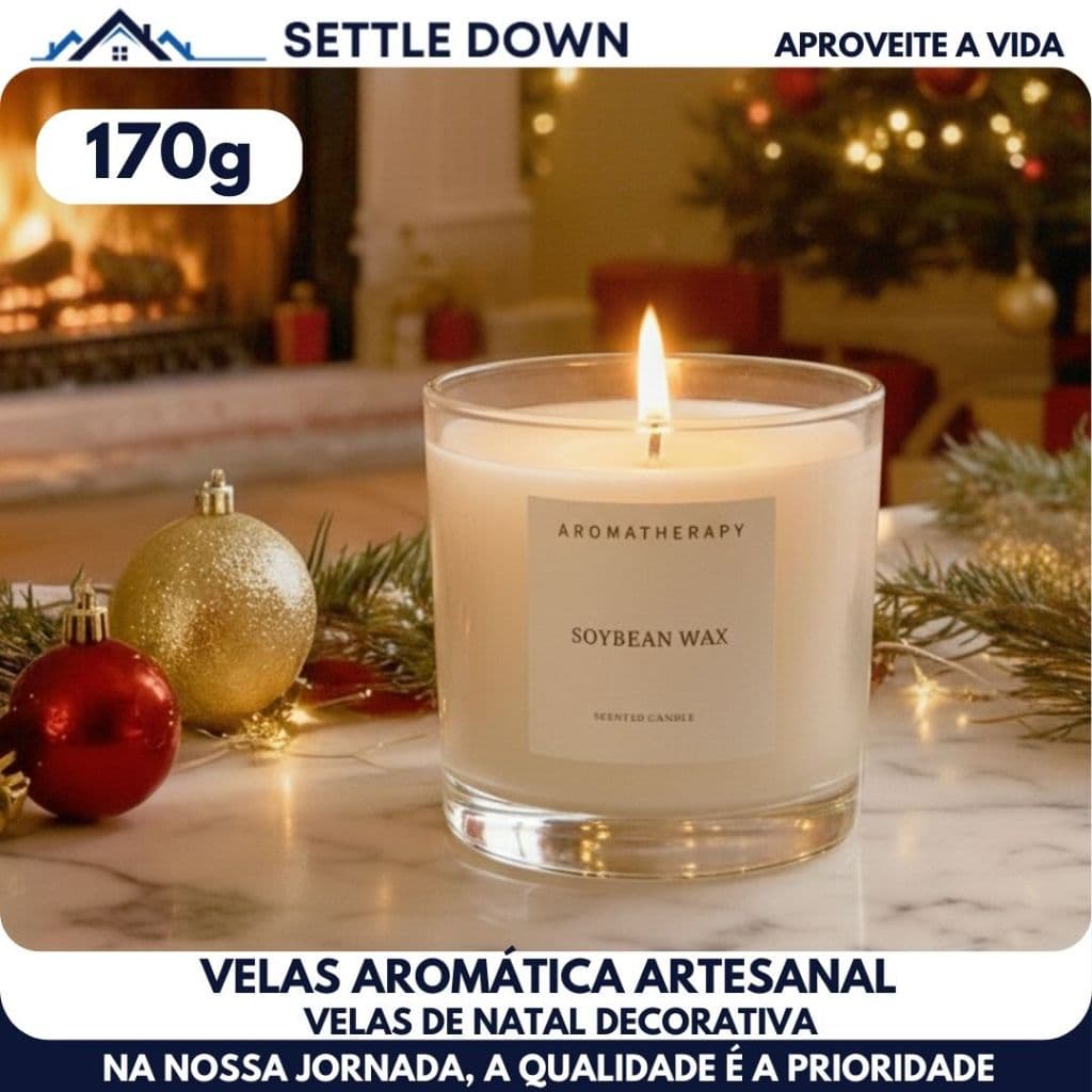 Velas Aromáticas Perfumada Artesanal 170/80G-Vários Aromas - Com Especiarias Velas Aromáticas Velas De Natal Decorativa
